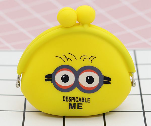 便攜硅膠錢(qián)包，卡扣硅膠零錢(qián)包，小黃人零錢(qián)包